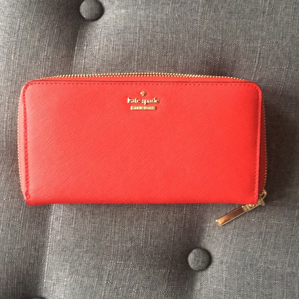 Kate spade Zip around wallet vibrant red